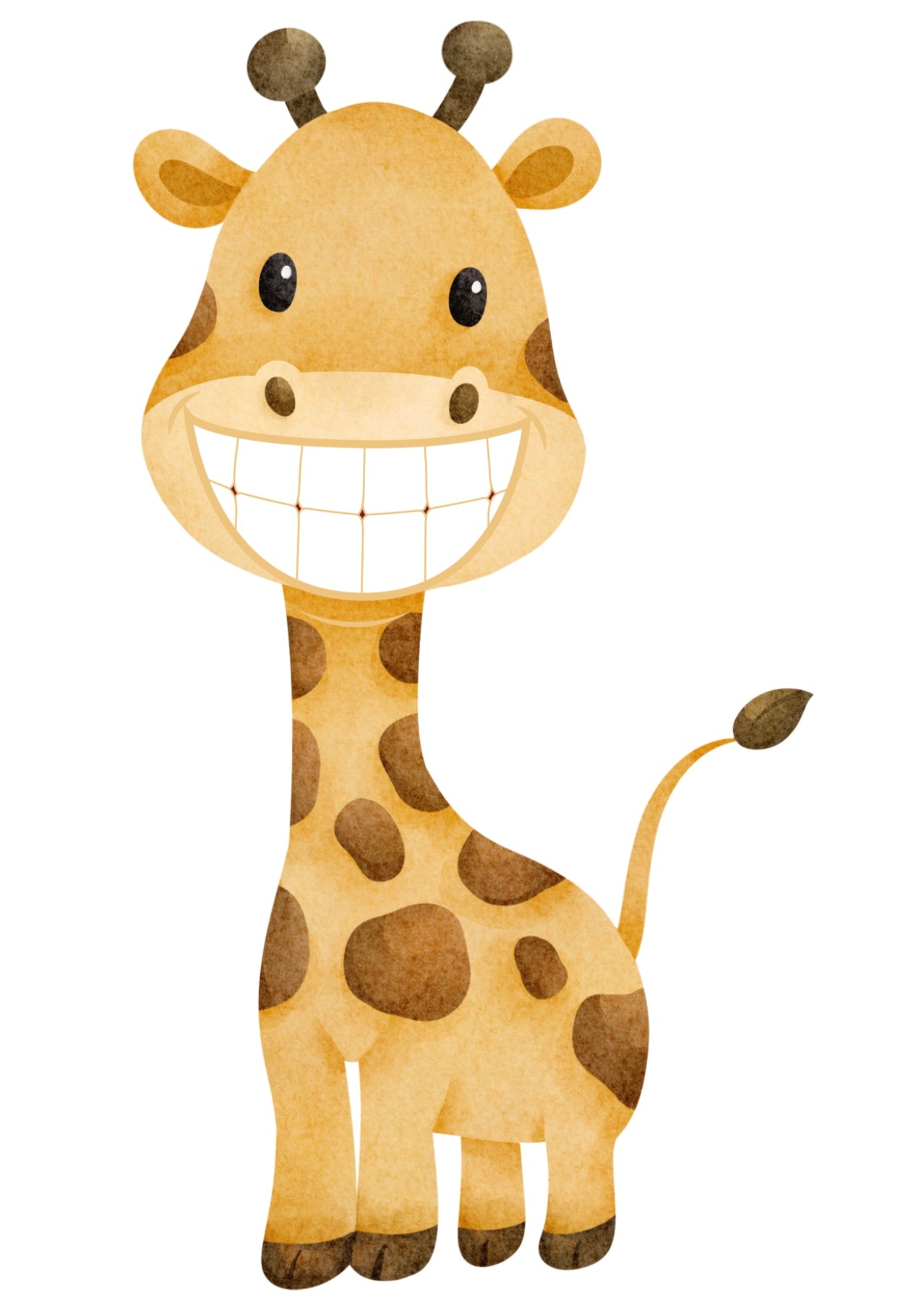 Giraffe-Zähneputzen Vorlage